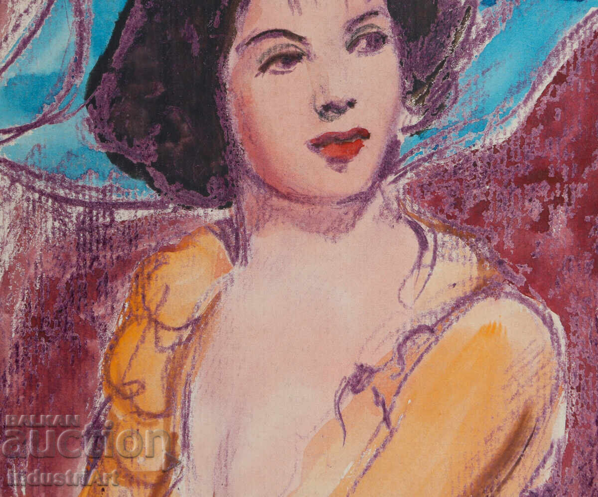 Tablou tehnică mixtă portret feminin - 5 Tablou tehnică mixtă portret feminin - 5