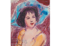 Tablou tehnică mixtă portret feminin