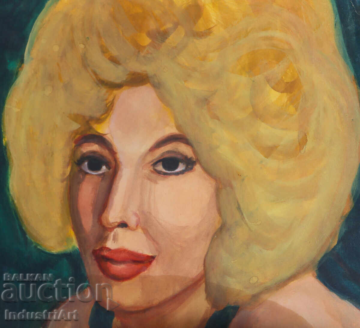 Beautiful watercolor painting, female portrait with price 100.00 BGN | € 51.13