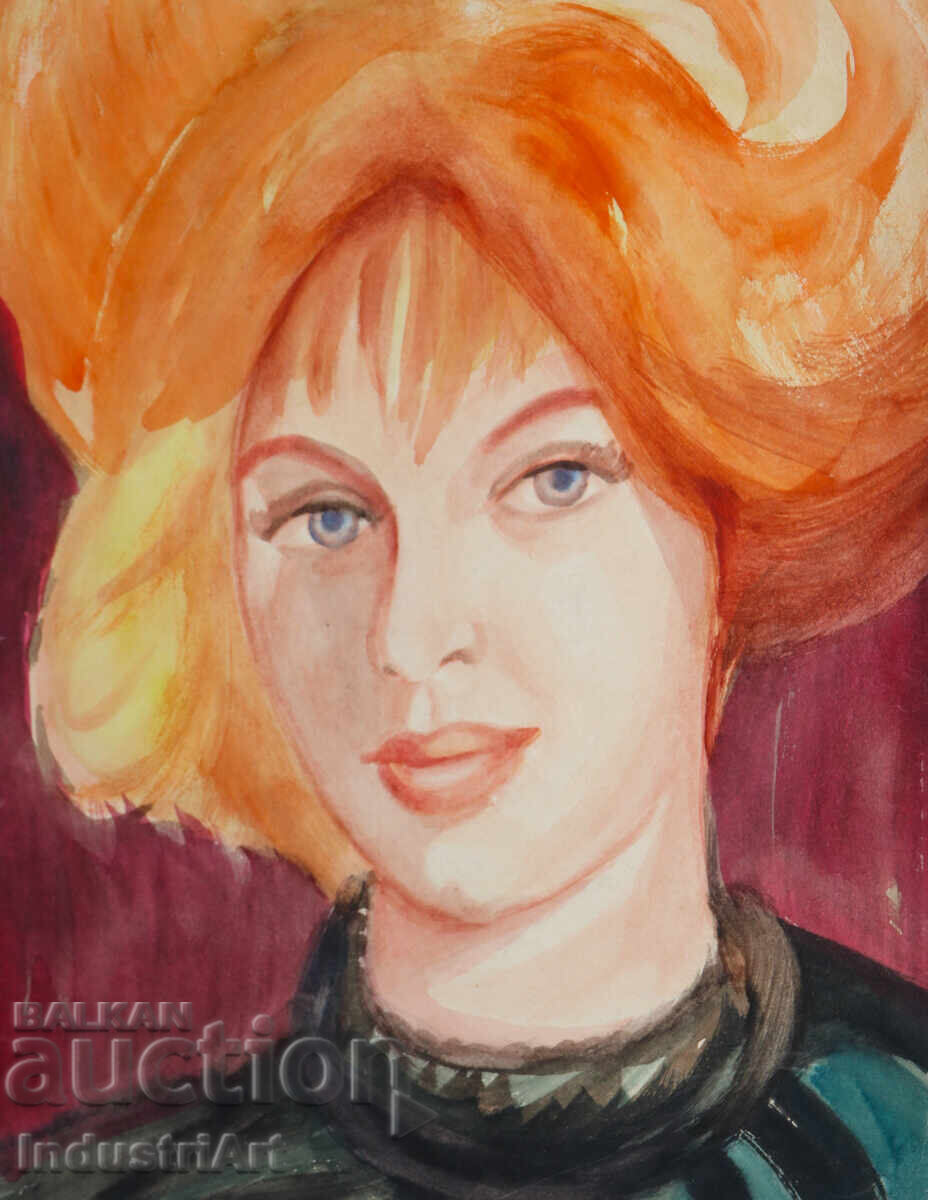 Όμορφη ακουαρέλα γυναικείο πορτρέτο με τιμή 100.00 BGN | € 51.13