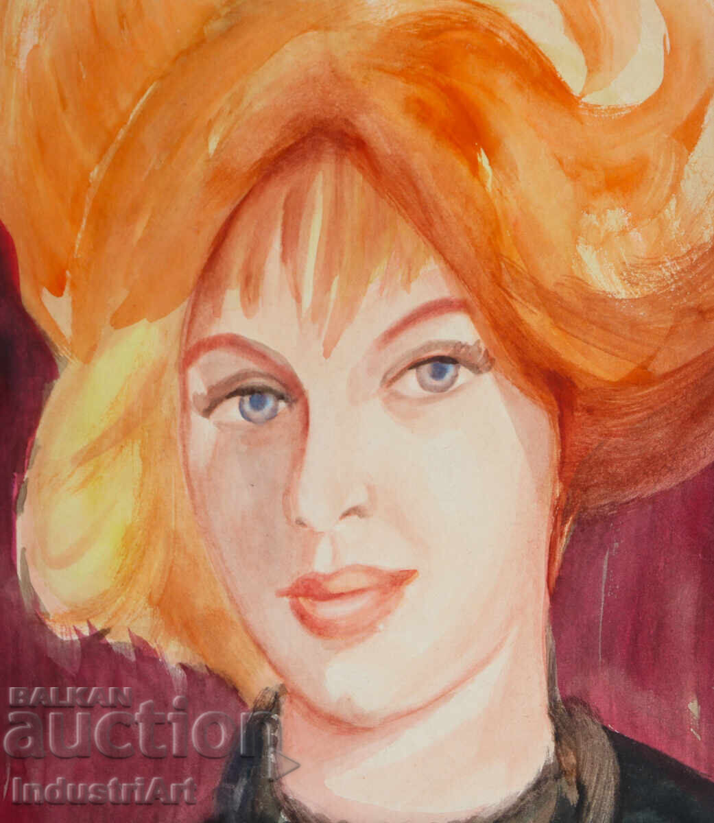 Παράδοση Όμορφη ακουαρέλα γυναικείο πορτρέτο