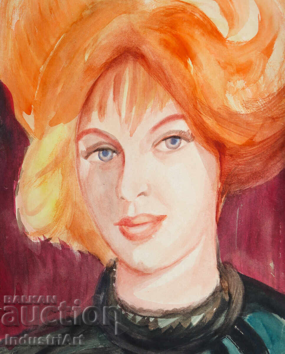 Όμορφη ακουαρέλα γυναικείο πορτρέτο