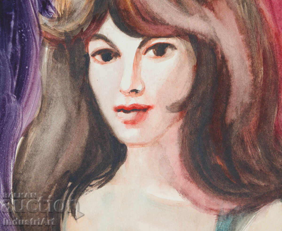 Картина акварел женски портрет - 5 Картина акварел женски портрет - 5