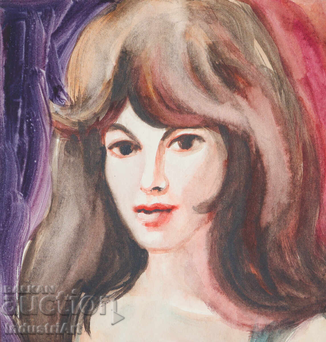 Картина акварел женски портрет Картина акварел женски портрет