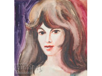 Tablou acuarelă portret feminin