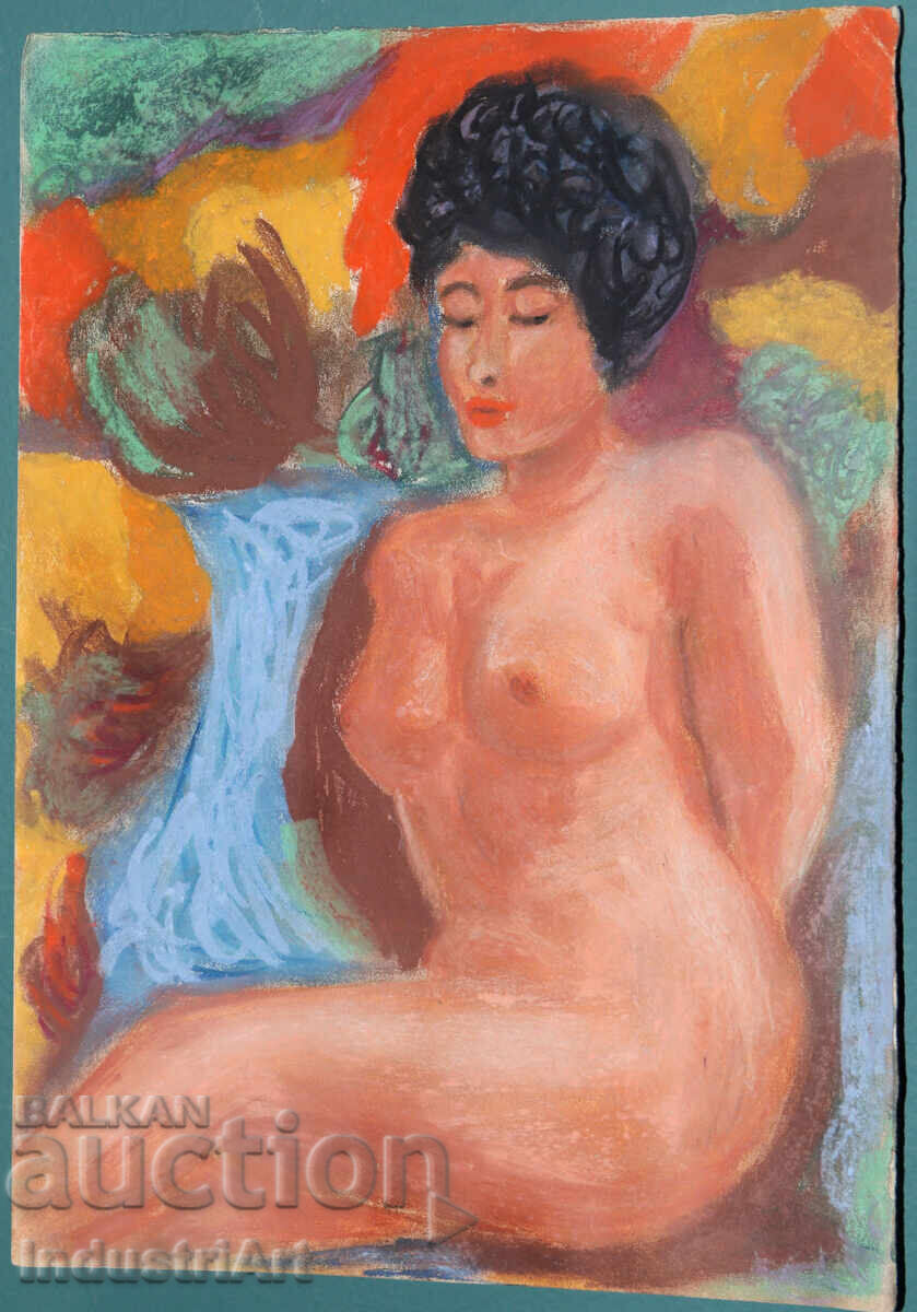 Δημοπρασία Όμορφη παστέλ ζωγραφιά γυναικείο πορτρέτο γυμνό σώμα Δημοπρασία Όμορφη παστέλ ζωγραφιά γυναικείο πορτρέτο γυμνό σώμα