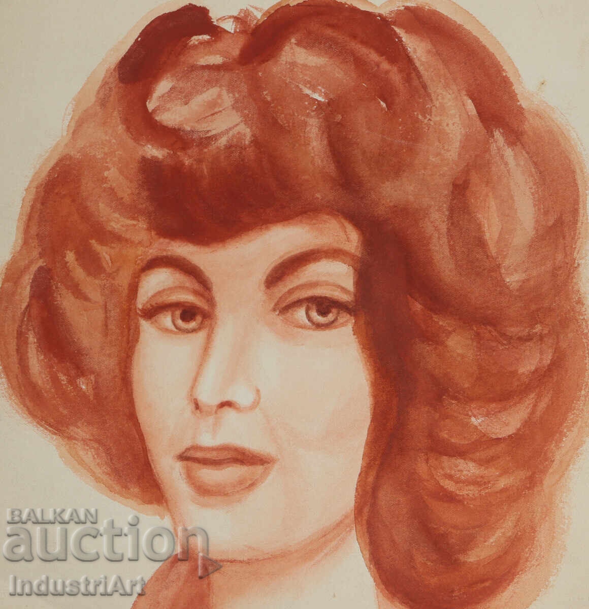 Έργο ζωγραφικής με ακουαρέλα, γυναικείο πορτρέτο με τιμή 100.00 BGN | € 51.13