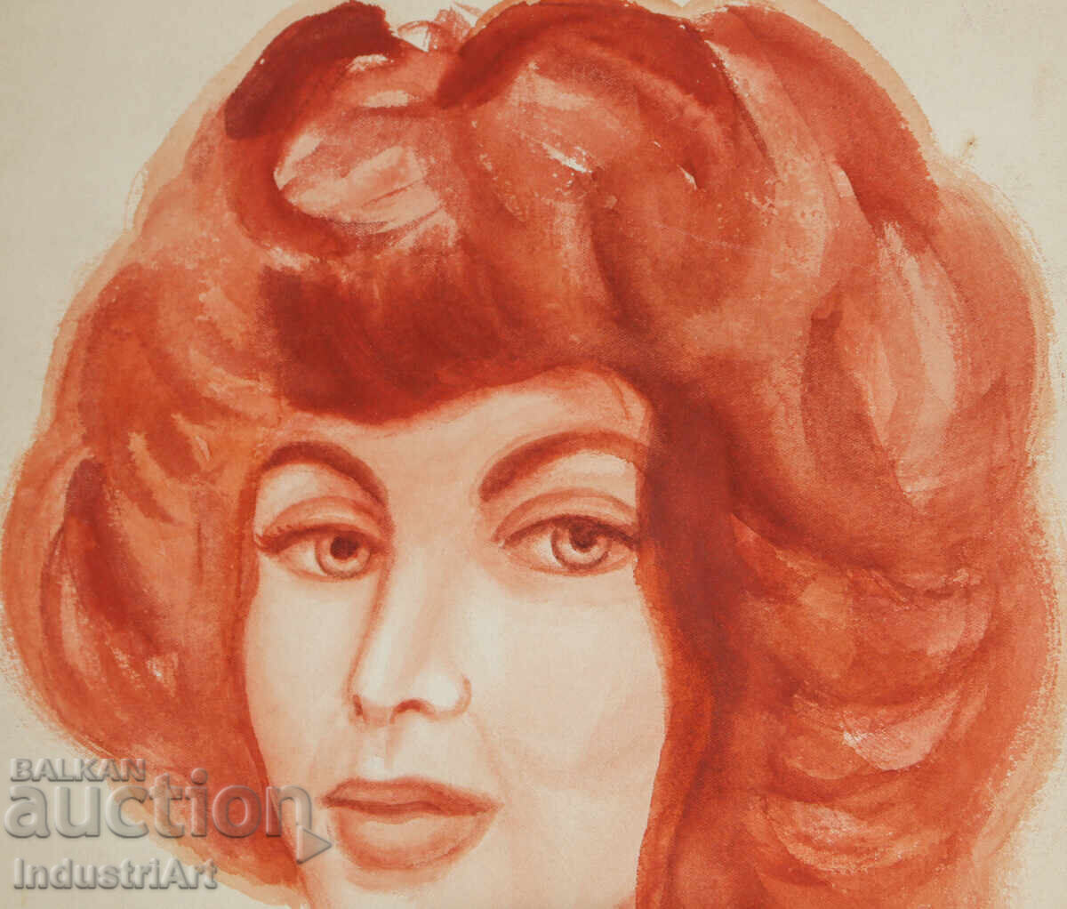 Παράδοση Έργο ζωγραφικής με ακουαρέλα, γυναικείο πορτρέτο