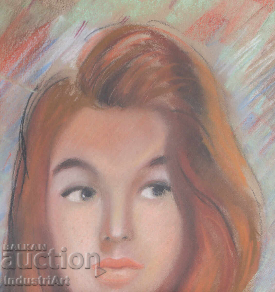 Παράδοση Όμορφη παστέλ ζωγραφιά γυναικείου πορτρέτου