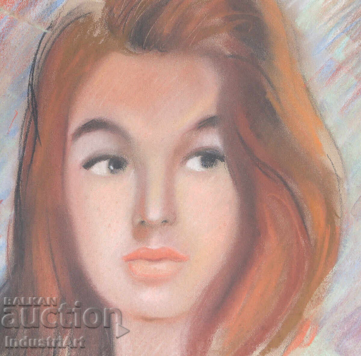 Όμορφη παστέλ ζωγραφιά γυναικείου πορτρέτου - 5