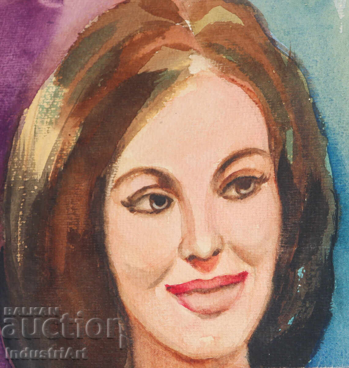 Έργο ζωγραφικής με ακουαρέλα, γυναικείο πορτρέτο με τιμή 100.00 BGN | € 51.13