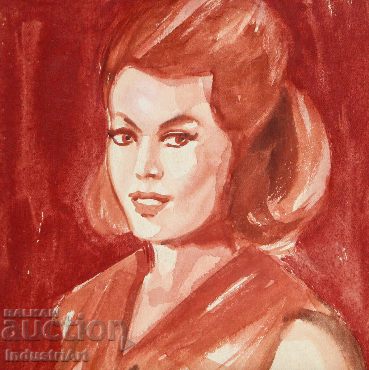 Доставка на Картина акварел женски портрет