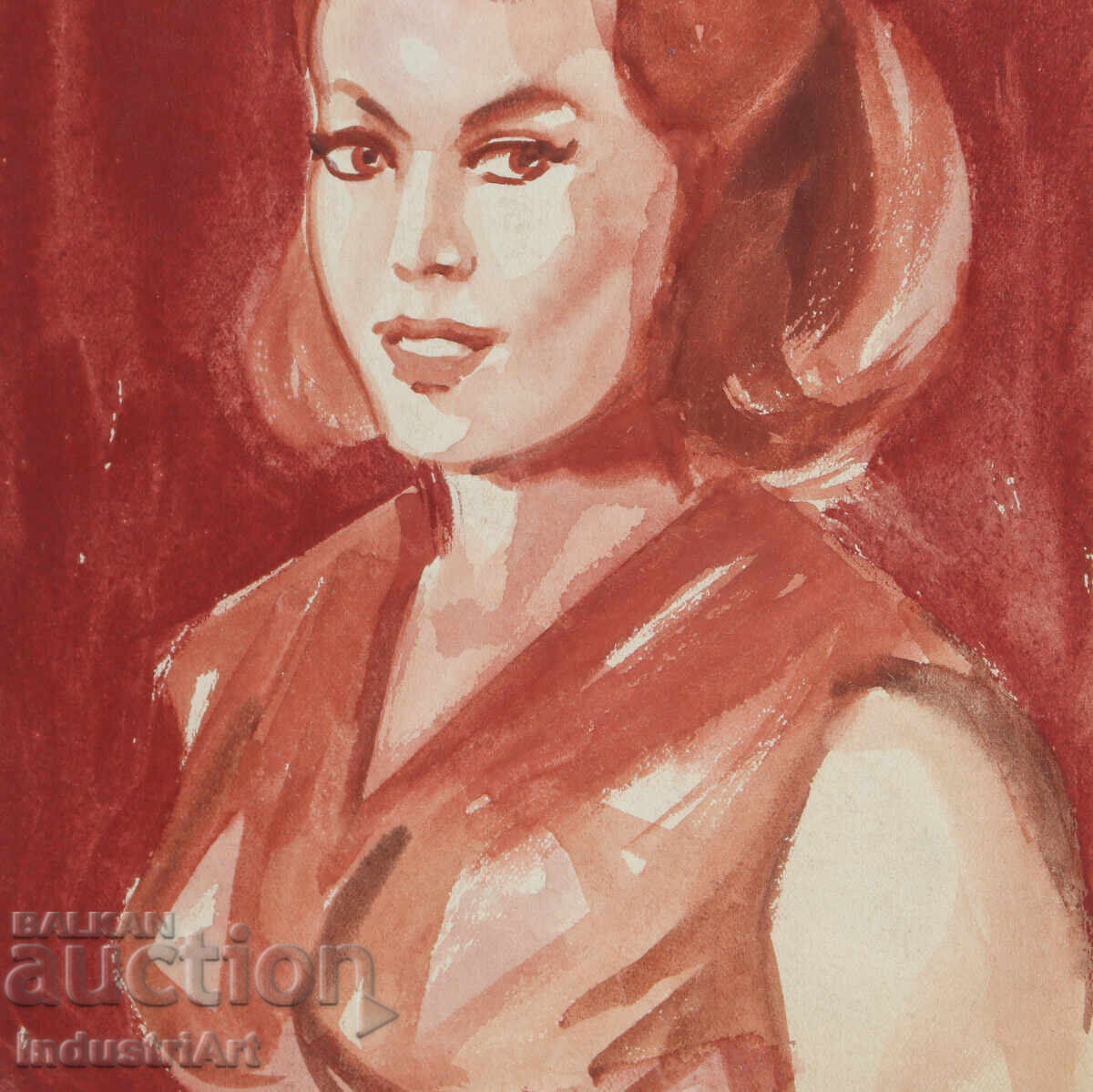 Картина акварел женски портрет - 5