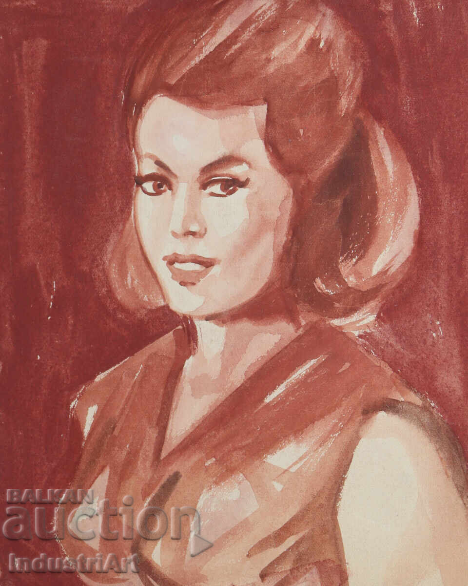 Картина акварел женски портрет