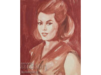 Watercolor painting female portrait