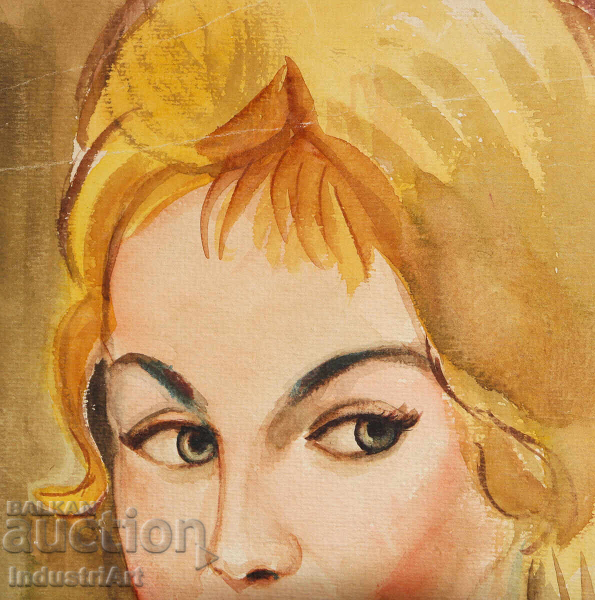 Доставка на Картина акварел женски портрет