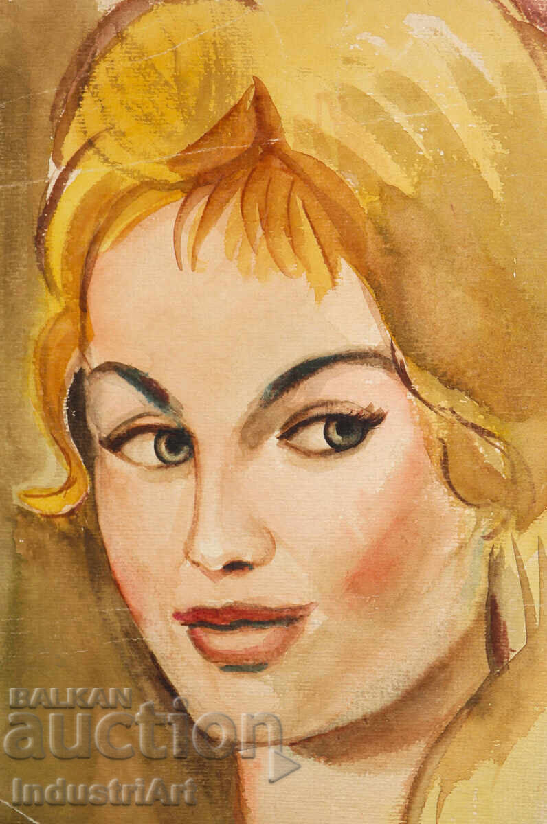 Картина акварел женски портрет