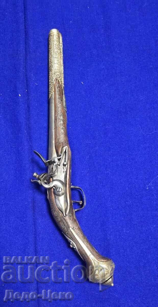 Auction  Silver Flintlock Pistol