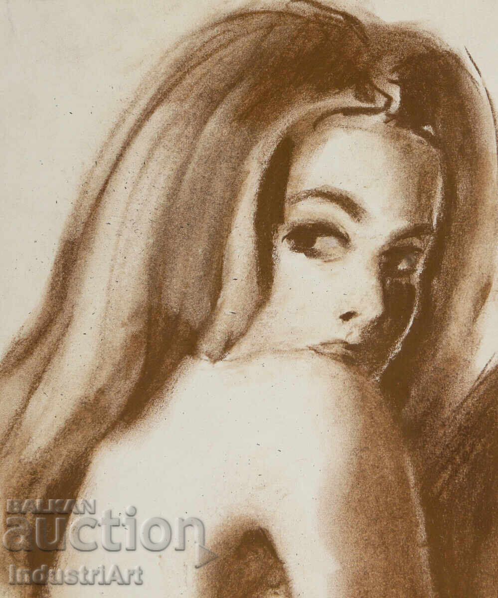 Delivery of Beautiful pastel drawing, female portrait, nude body