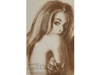 Desen frumos pastel portret feminin corp gol