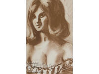 Όμορφη παστέλ ζωγραφιά γυναικείου πορτρέτου