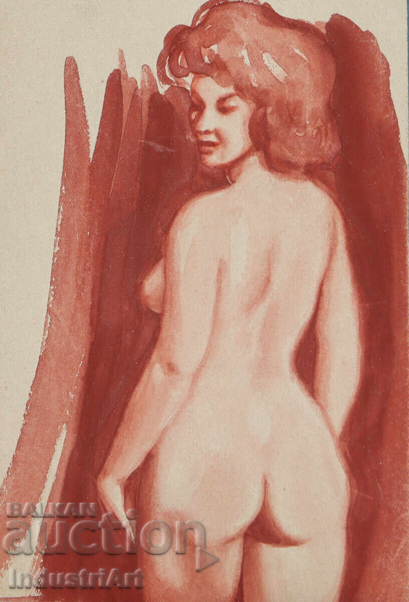 Small erotic painting female portrait nude body with price 100.00 BGN | € 51.13