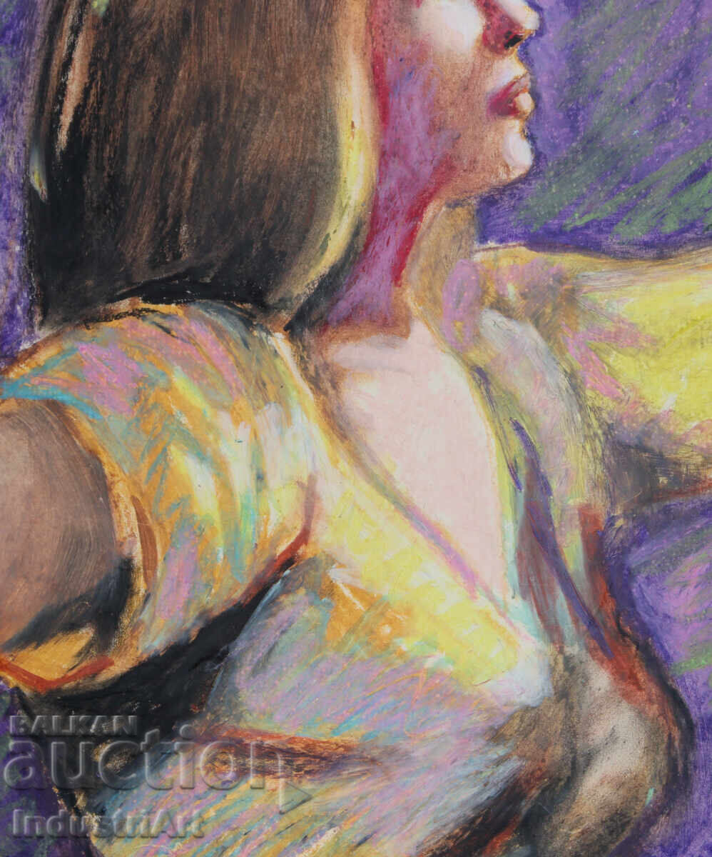 Beautiful pastel drawing of a female portrait - 5