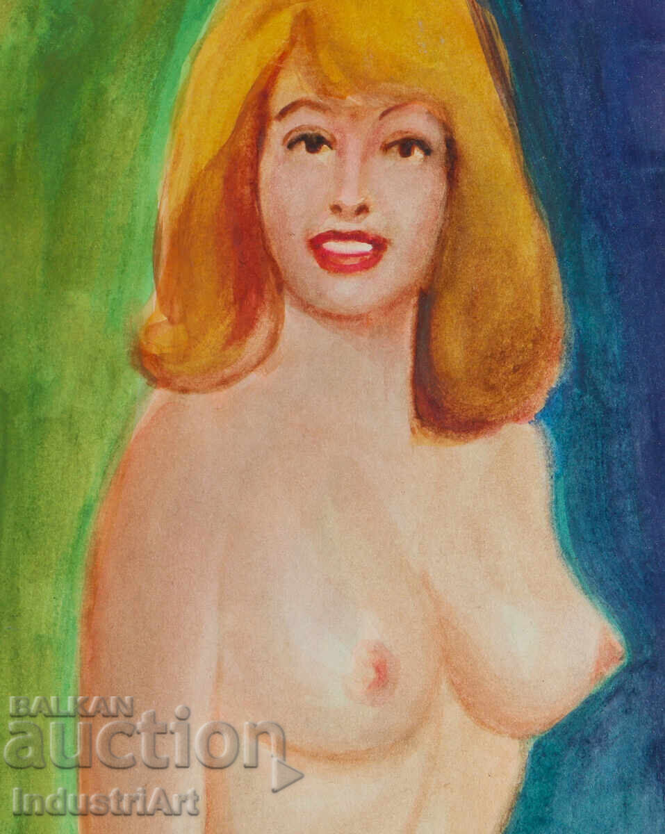 Erotic painting female portrait nude body
