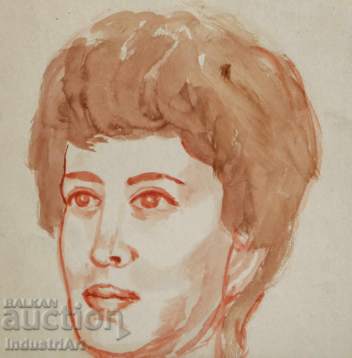 Доставка на Картина акварел женски портрет