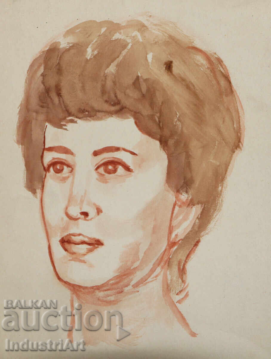 Картина акварел женски портрет