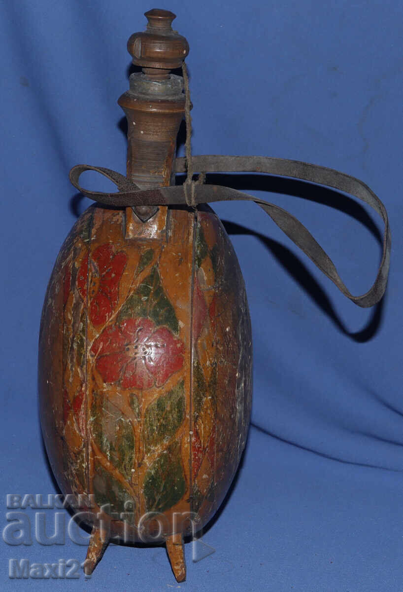 Licitație Bucură pictată veche butelcă butoi Țarina Ioana