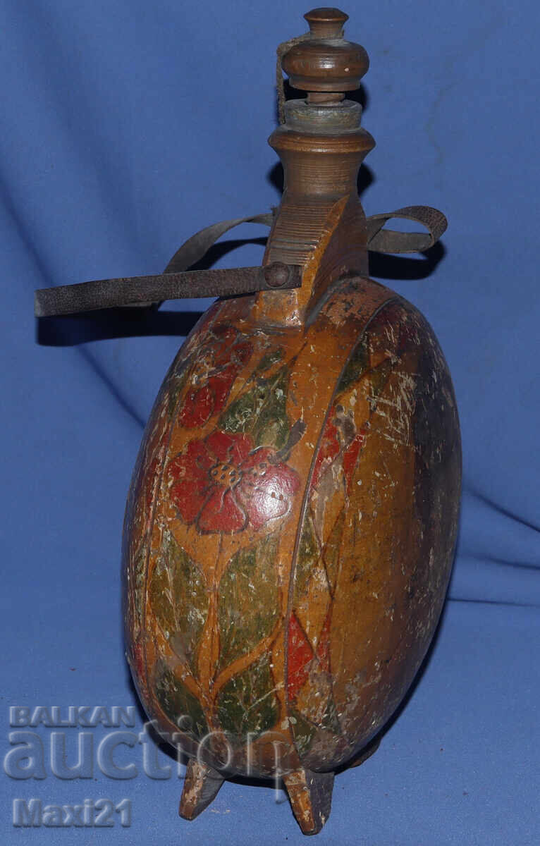 Bucură pictată veche butelcă butoi Țarina Ioana - 5