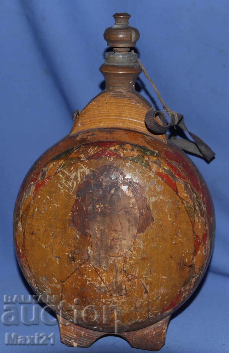 Bucură pictată veche butelcă butoi Țarina Ioana