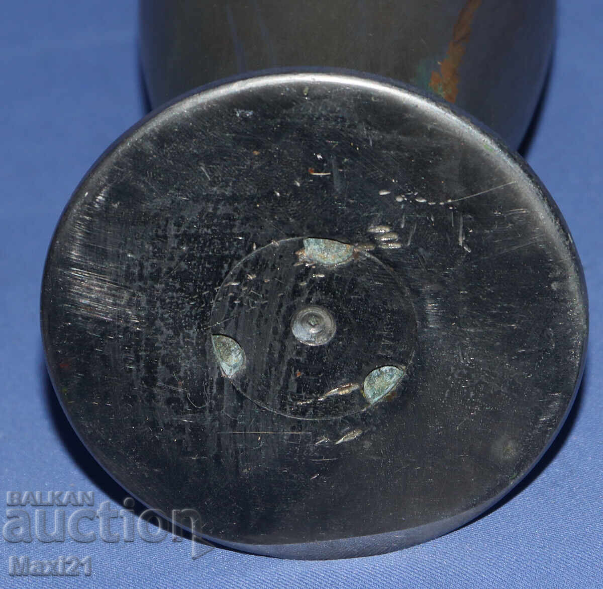 Vază decorativă veche, obuz de tun - 6