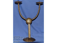 Sfeșnic metalic mare, lucrat manual