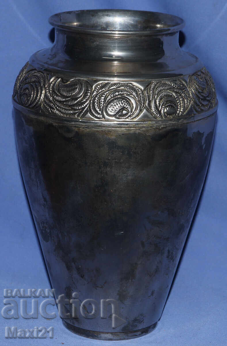 Винтидж посребрена ваза за цветя - 5