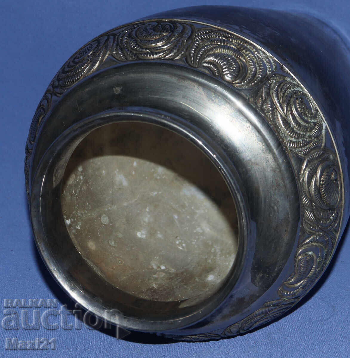 Винтидж посребрена ваза за цветя - 6