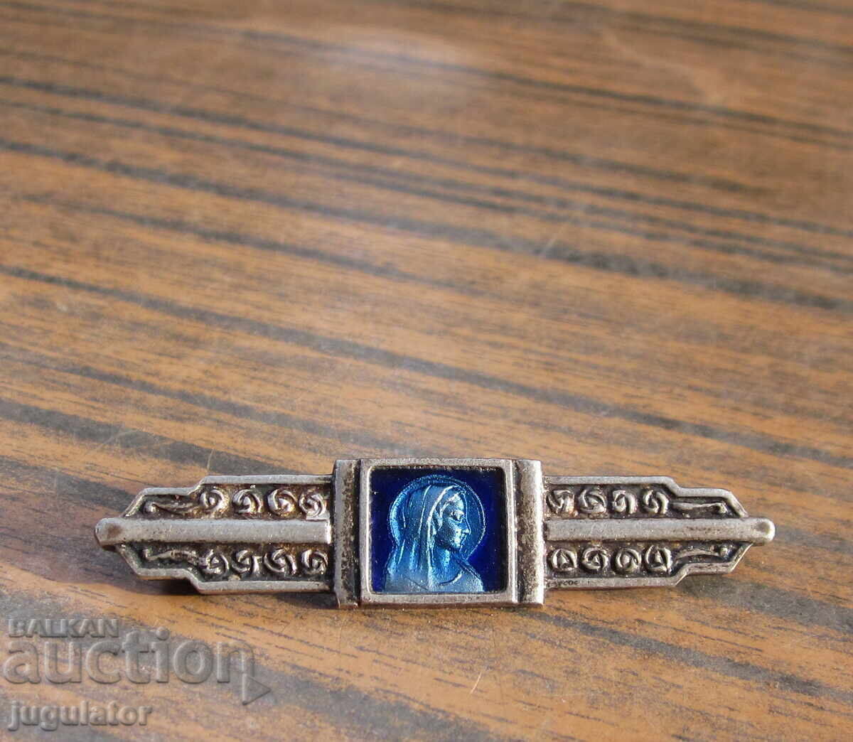 Regatul Bulgariei broșă bijuterie iconiță cu email pe Maica Domnului Regatul Bulgariei broșă bijuterie iconiță cu email pe Maica Domnului