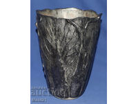 Vază vintage argintată pentru flori Veralucino