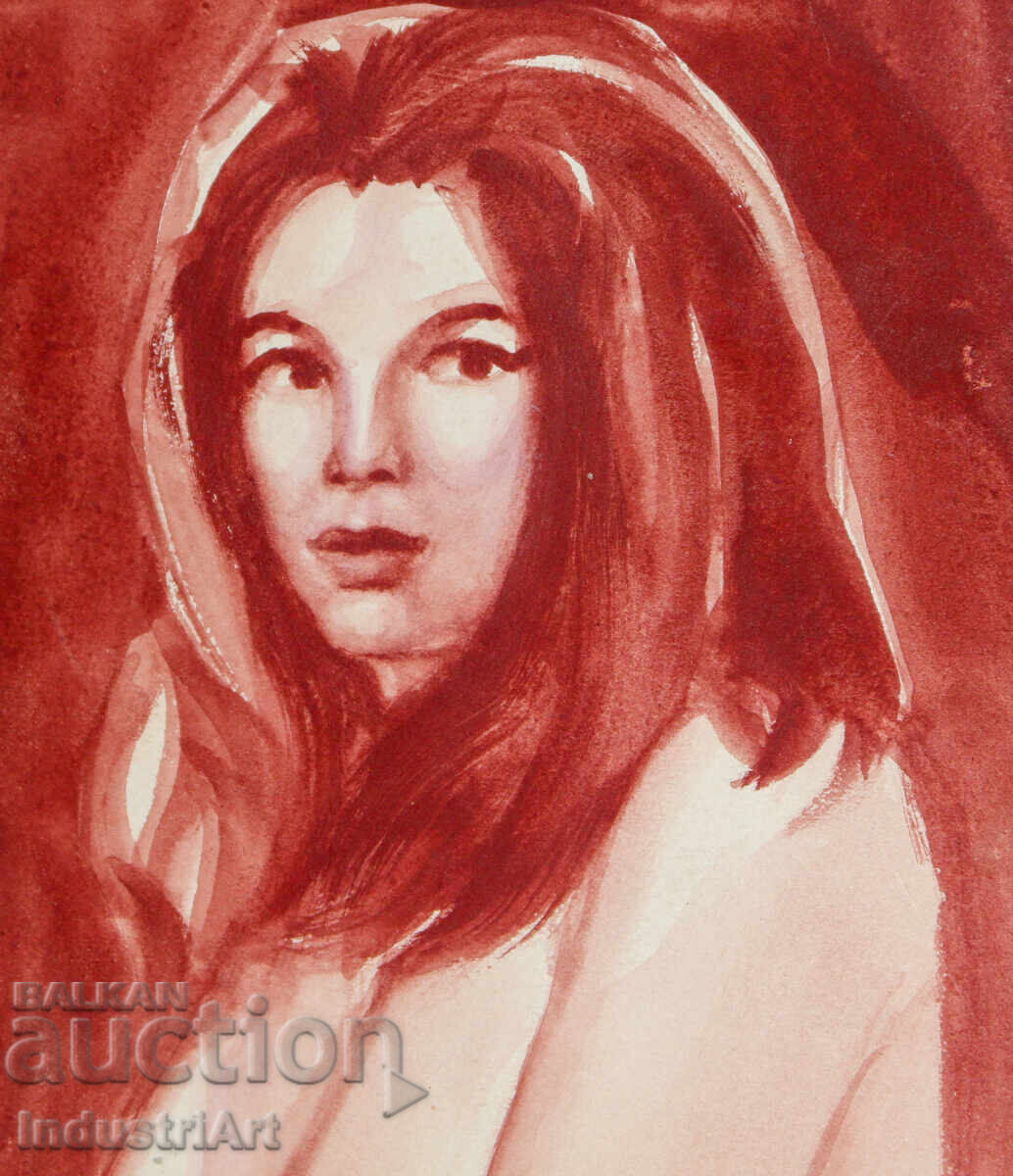 Доставка на Еротична картина акварел женски портрет голо тяло