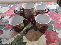 Serviciu de cafea din porțelan artistic, cu semnătură