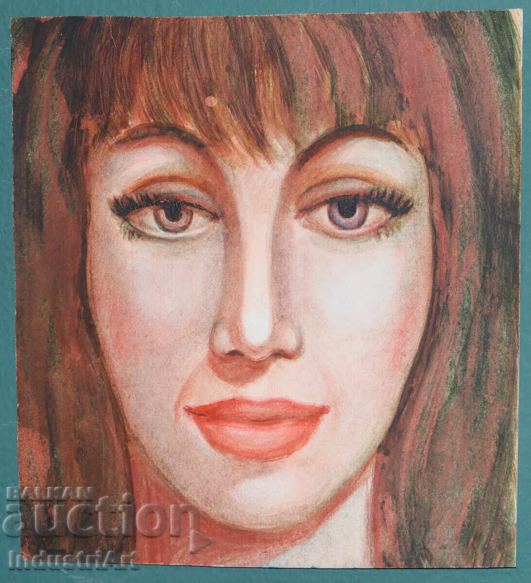 Frumoasă pictură mică acuarelă portret feminin cu preț 100.00 BGN | € 51.13