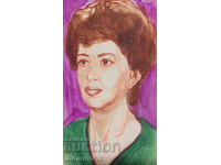 Watercolor painting female portrait