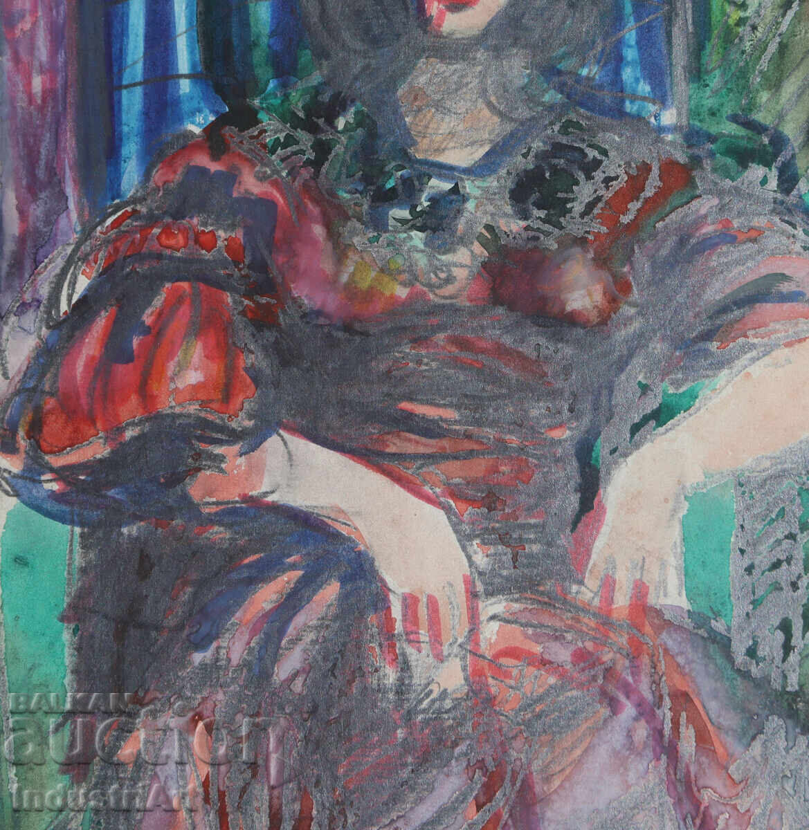 Έργο μικτής τεχνικής, γυναικείο πορτρέτο - 5