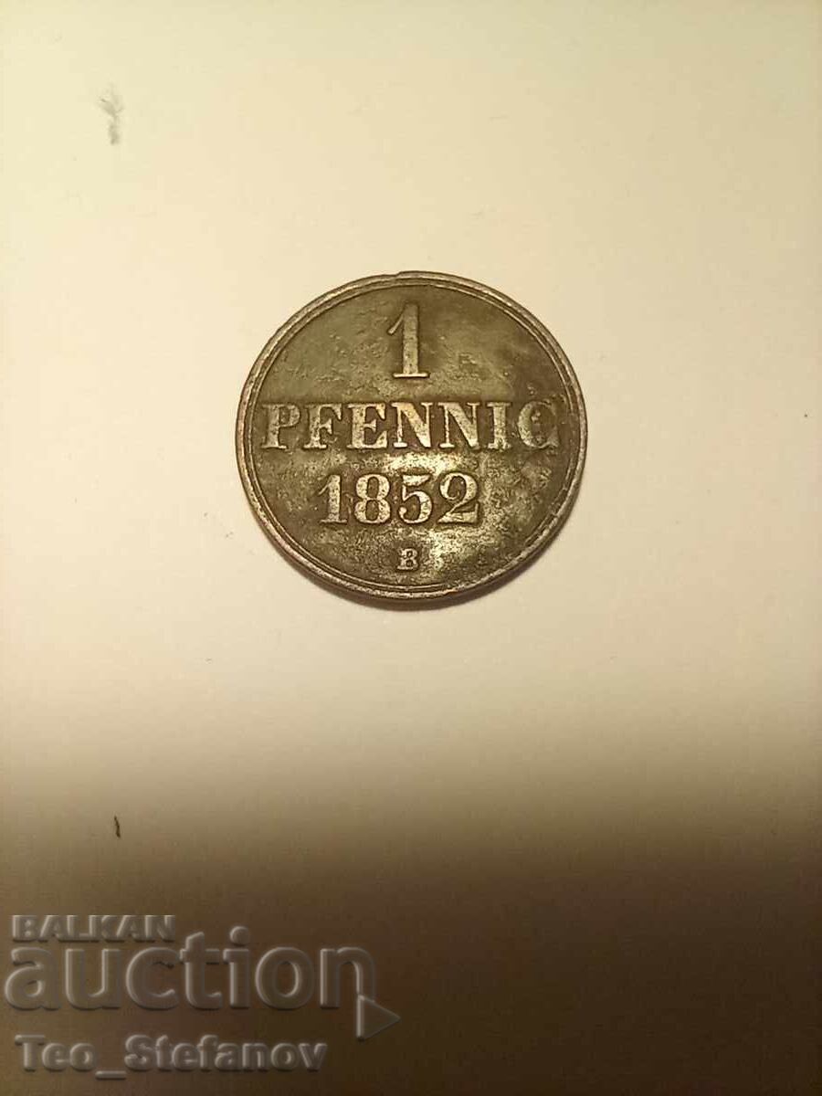 1 Pfennig 1852 Germany 1 Pfennig 1852 Germany