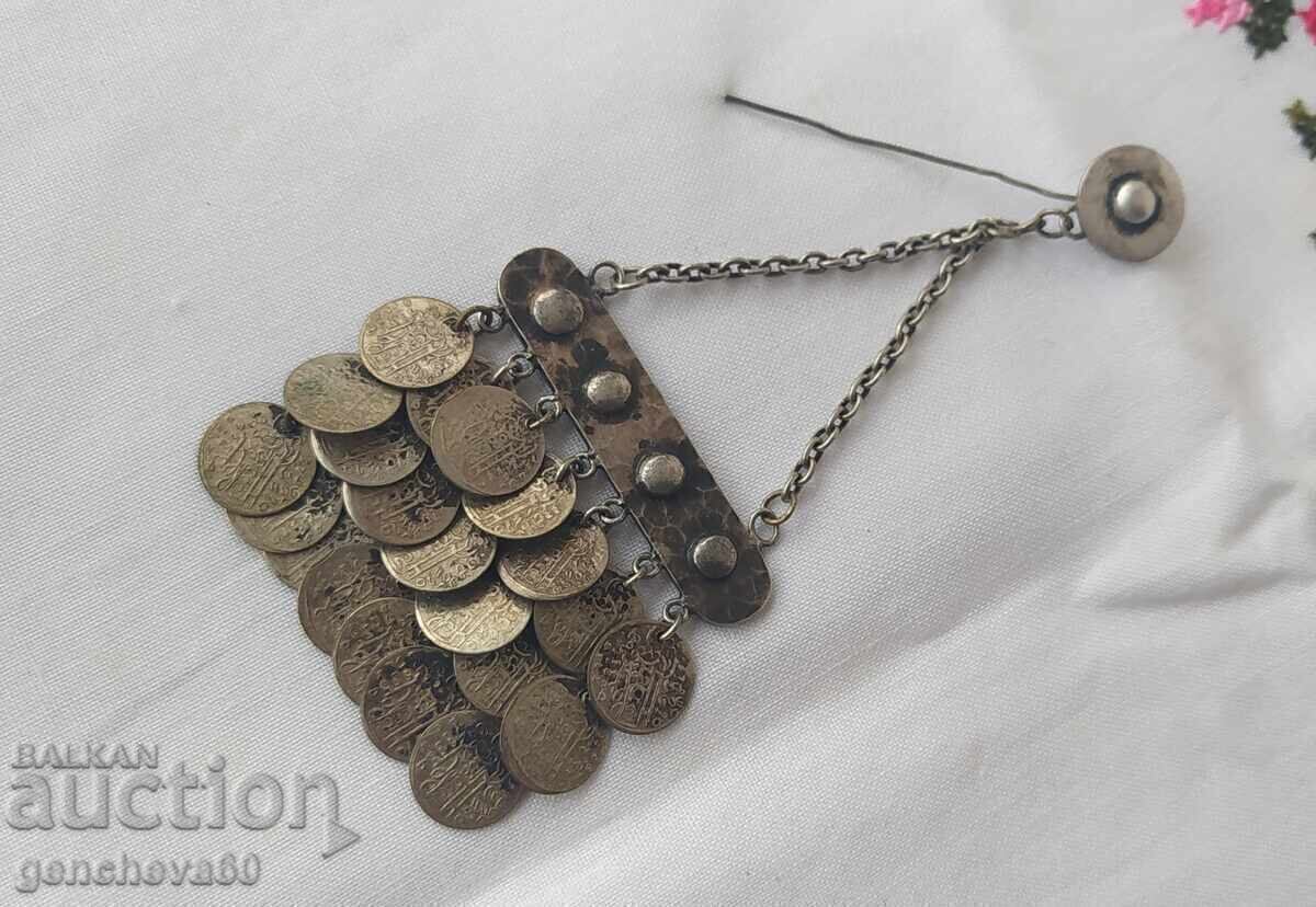 Възрожденска трепка игла,забодка сребро,сачан - 7