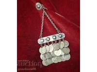 Ac de cusut vechi de argint, ac de siguranță, săculeț