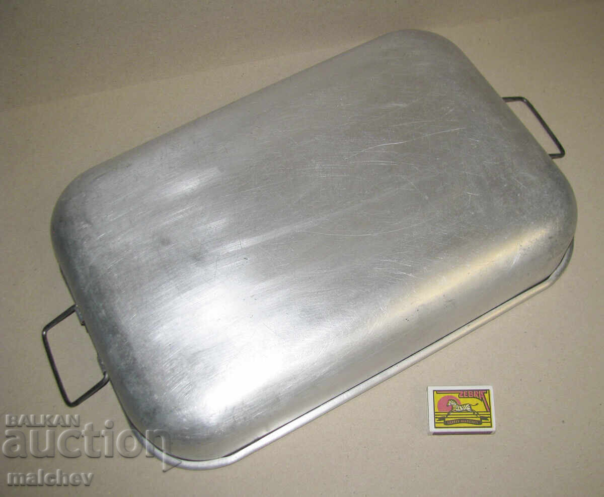 Old aluminum pan 28/42 cm rectangular with handles, excellent - 7 Old aluminum pan 28/42 cm rectangular with handles, excellent - 7