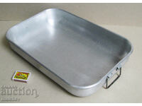Old aluminum pan 28/42 cm rectangular with handles, excellent