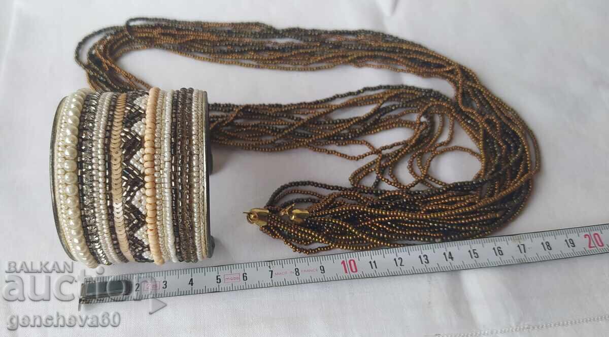 Auction Wide beaded cuff bracelet and necklace Auction Wide beaded cuff bracelet and necklace